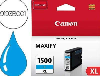 Cartouche canon jet d'encre 9193 b001-pgi1500xlc couleur cyan 1020p