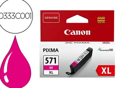Cartouche canon jet d'encre 0333c001-cli-571xlm haute capacité magenta
