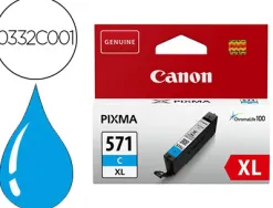 Cartouche canon jet d'encre 0332c001-cli-571xlc haute capacité cyan
