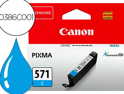 Cartouche canon jet d'encre 0386c001-cli-571c couleur cyan