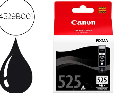 Cartouche canon jet d'encre 4529 b001-pgi525bk couleur noir 328p