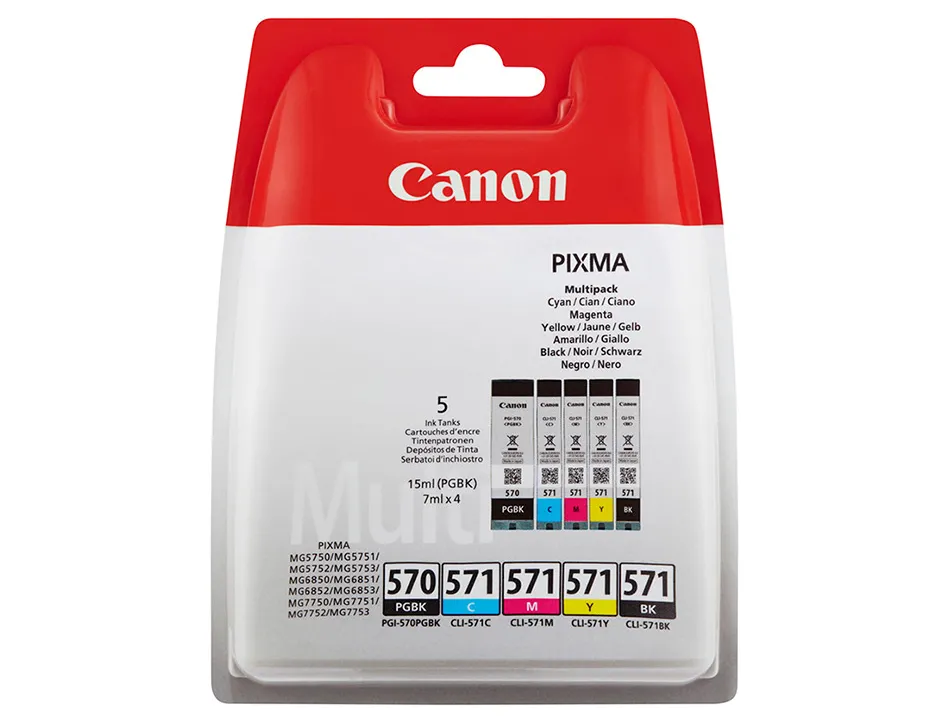Cartouche canon jet d'encre cli 571 multi pack