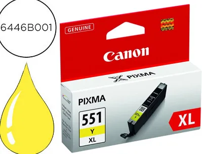 Cartouche canon jet d'encre 6446 b001-cli551yxl couleur jaune haute capacité 715p
