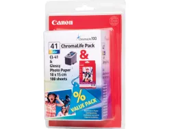 Cartouche canon jet d'encre 0617 b001-cl41 3 couleurs cyan/magenta/jaune 155p