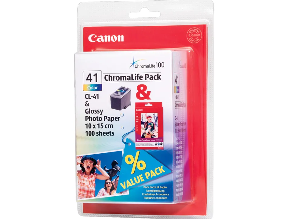 Cartouche canon jet d'encre 0617 b001-cl41 3 couleurs cyan/magenta/jaune 155p