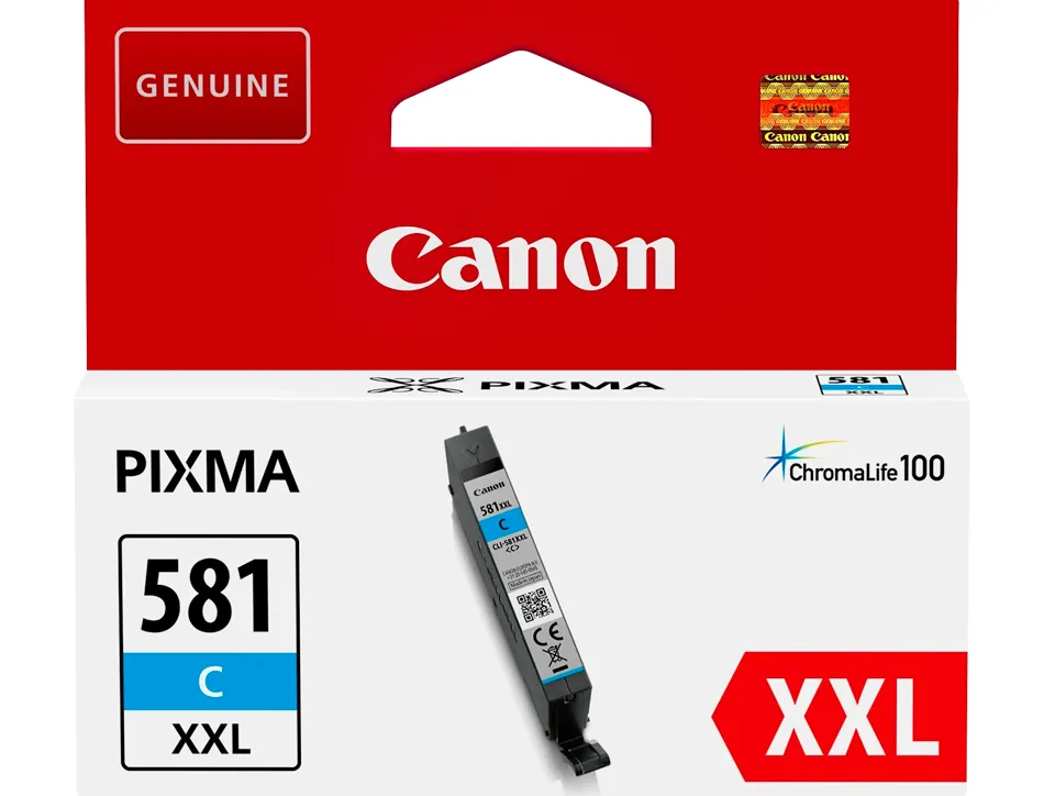 Cartouche canon jet d'encre 581 xxl ts9550/ts705 couleur cyan 296p