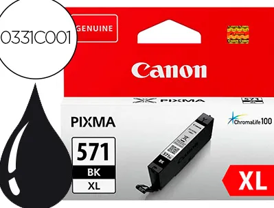 Cartouche canon jet d'encre 0331c001-cli-571xlbk haute capacité noir