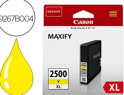 Cartouche canon jet d'encre pgi-2500 xl couleur jaune 1500p