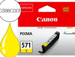 Cartouche canon jet d'encre 0388c001-cli-571y couleur jaune