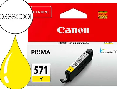 Cartouche canon jet d'encre 0388c001-cli-571y couleur jaune