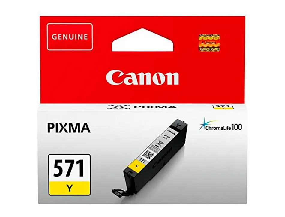 Cartouche canon jet d'encre 0388c001-cli-571y couleur jaune