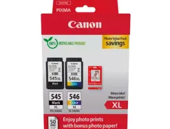 Cartouche canon original pg-545xl/cl-546xl photo value pack noir + cyan-magenta-jaune