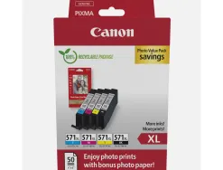 Cartouche canon original cli-571xl photo value pack noir-cyan-magenta-jaune