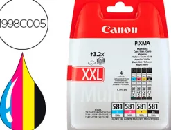 Cartouche canon pack cli 581 xxl capacité 830 pages couleurs noir cyan magenta jaune