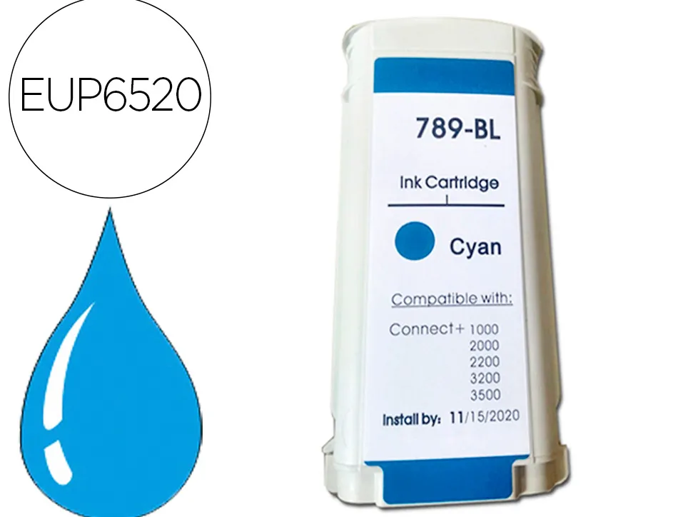 Cartouche compatible avec pitney bowes haute capacite pour machine affranchir connect + 1000/2000/2200/3200/3500 cyan