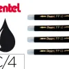 Cartouche d'encre pentel pocket brush encre noire pigments lot 4 unités