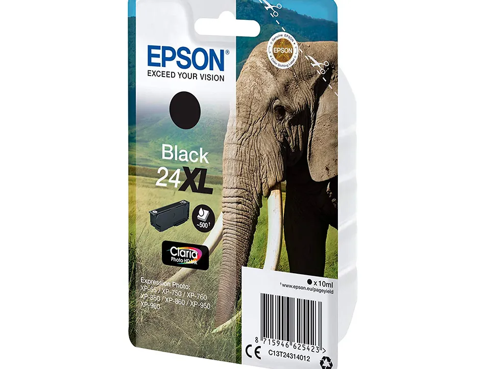 Cartouche encre epson claria photo hd ink 24xl expression photo xp-760/950 noir