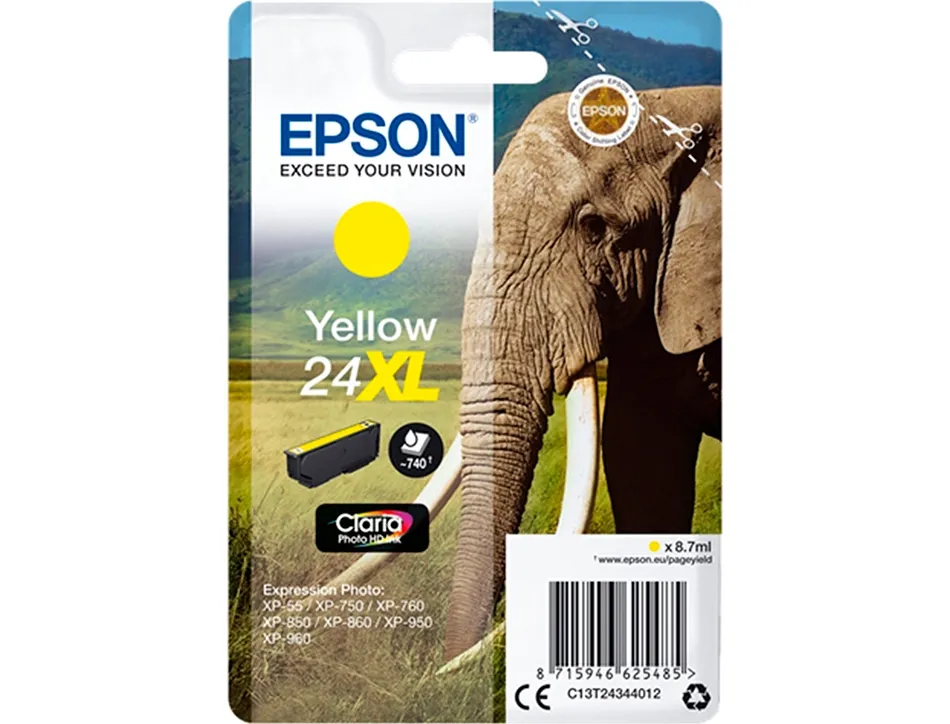 Cartouche encre epson claria photo hd ink 24xl jaune