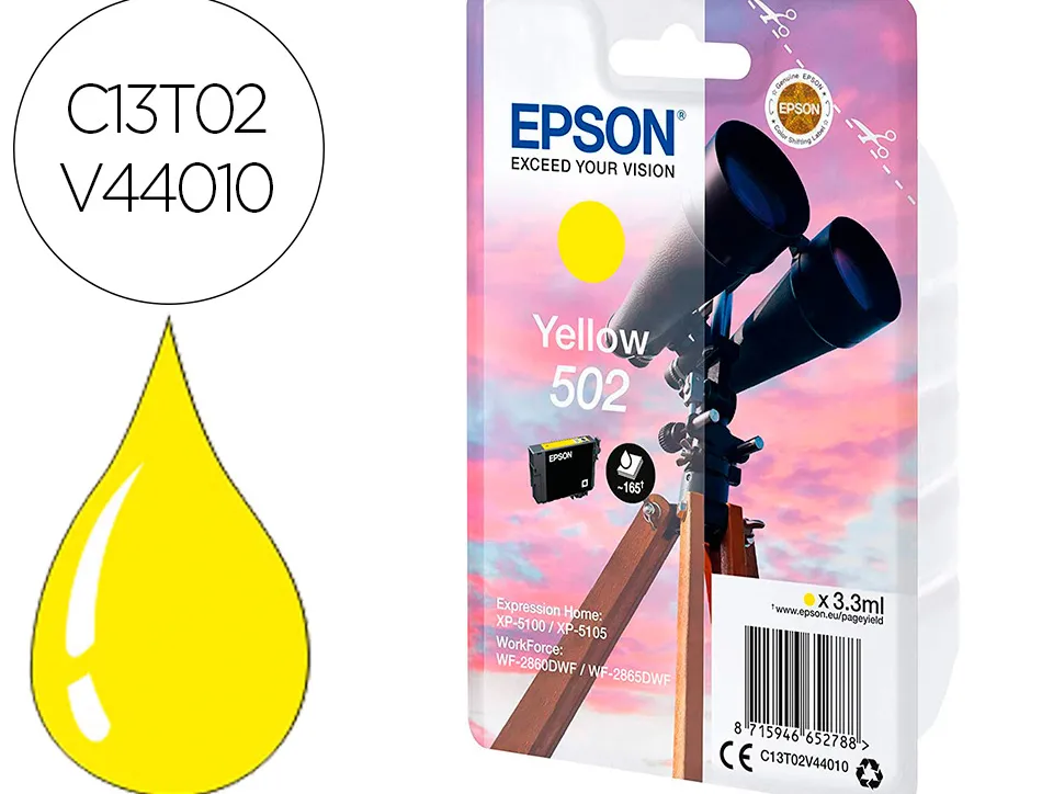 Cartouche encre epson singlepacká 502 ink jauneá