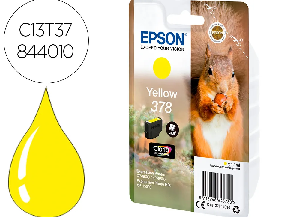 Cartouche encre epson singlepacká378 claria photo hd ink jaune