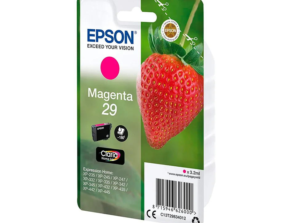 Cartouche encre epsoná singlepack 29 claria home ink fresa rf+am magenta
