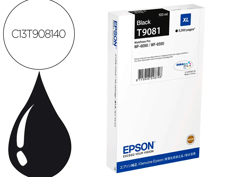 Cartouche encre epson wf-6590dwf/wf-6090dwáxl noir