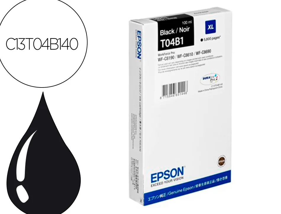 Cartouche encre epson wf-c81xx / wf-c86xx xl noir