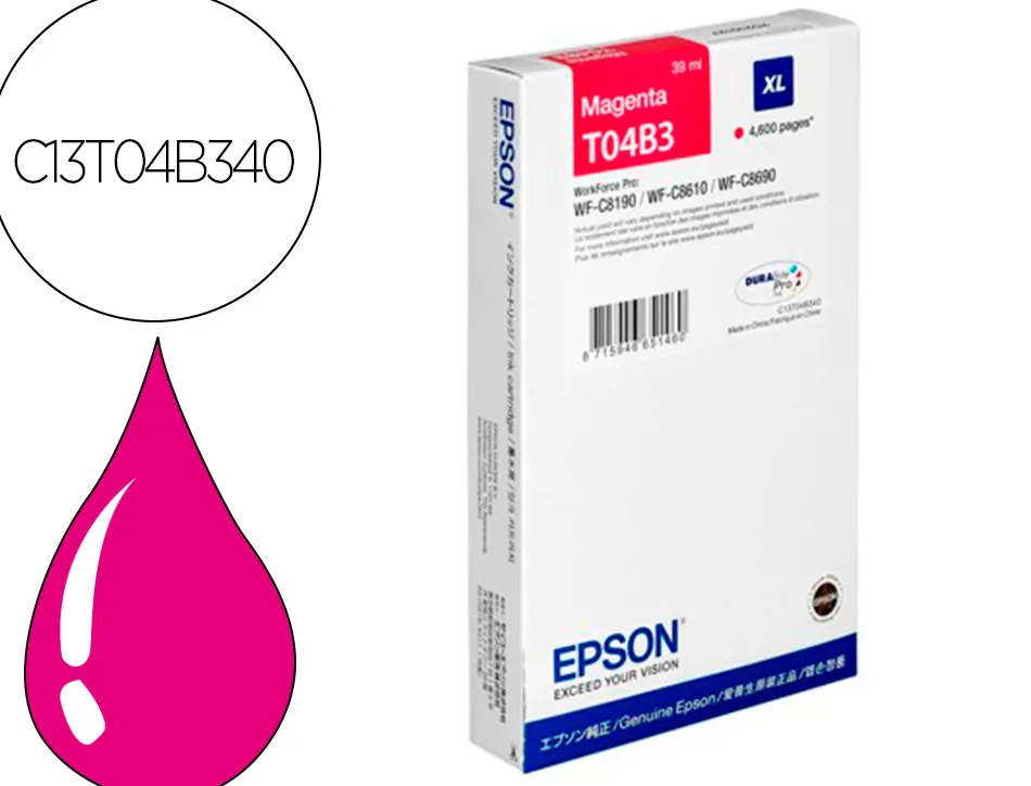Cartouche encre epson wf-c81xx / wf-c86xx xl magenta