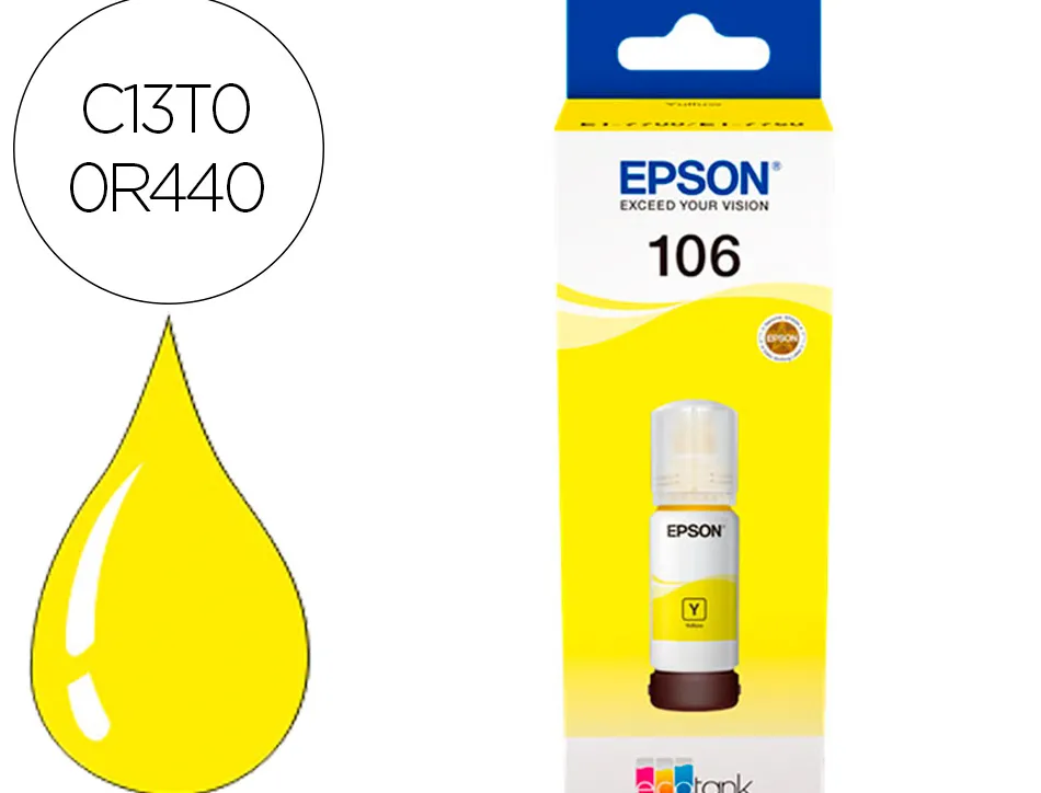 Cartouche encre epson /106 ecotank ink bottle /ecotank et-7700 / et-7750 jaune