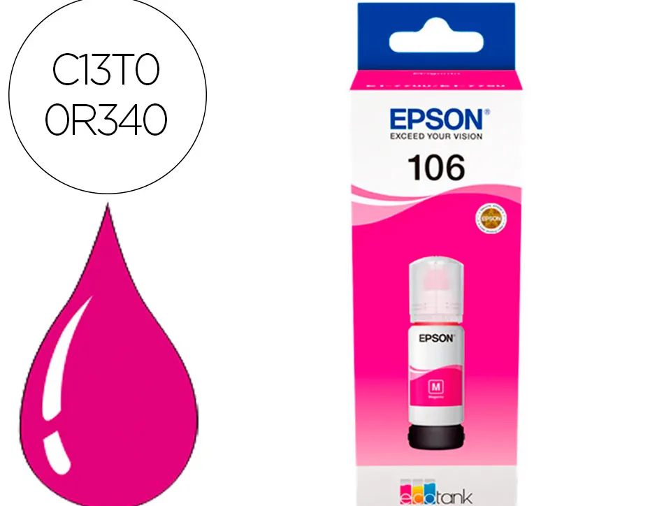 Cartouche encre epson /106 ecotank ink bottle /ecotank et-7700 / et-7750 magenta
