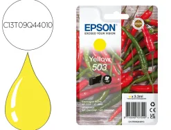 Cartouche encre epson 503 piments epl 5200, rip station 5200, workforce wf-2960 3,3ml 165p couleur jaune