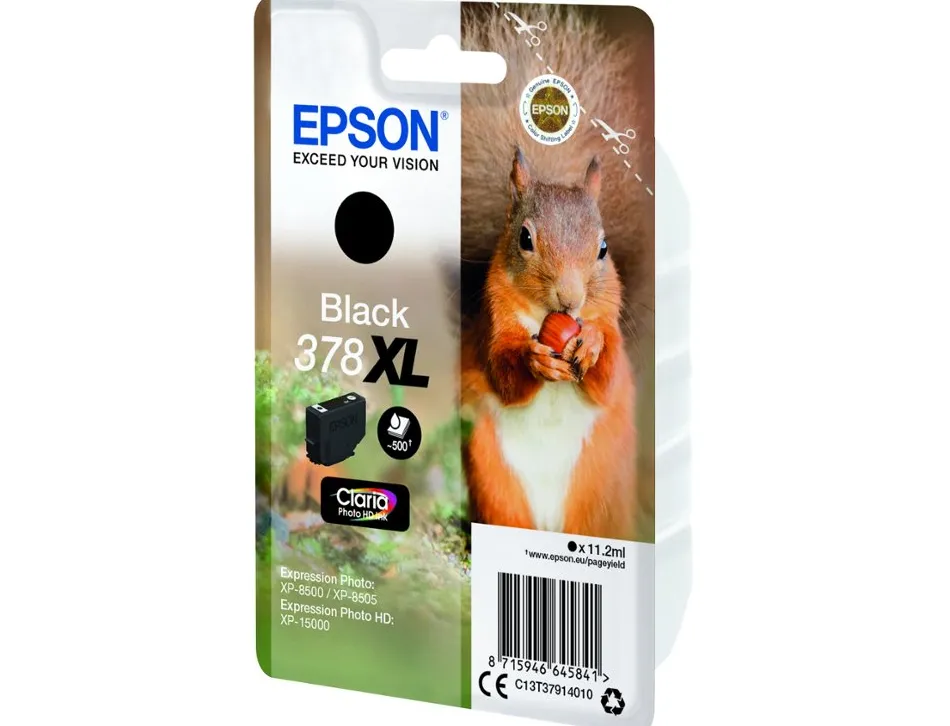 Cartouche encre epson 378 xl xp-8605 / 8606 / xp-15000 / xp-8500 / 8505 couleur noir 500 pages