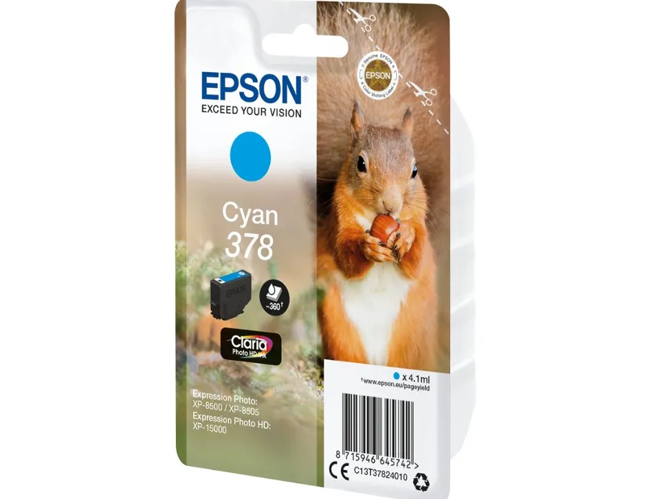 Cartouche encre epson 378 xp-8605 / 8606 / xp-15000 / xp-8500 / 8505 couleur cyan 360 pages