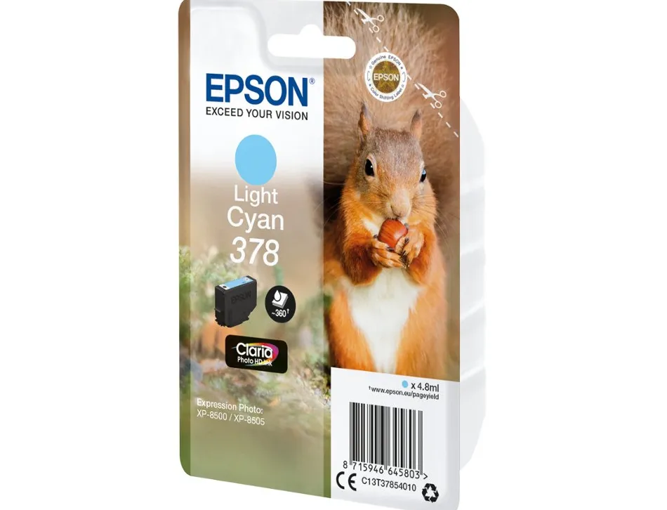 Cartouche encre epson 378 xp-8605 / 8606 / xp-15000 / xp-8500 / 8505 couleur cyan clair 360 pages