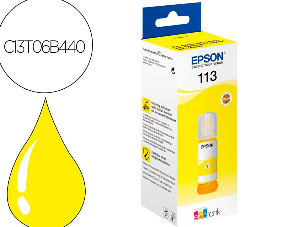 Cartouche encre epson ecotank c13t06b440 t113 jaune