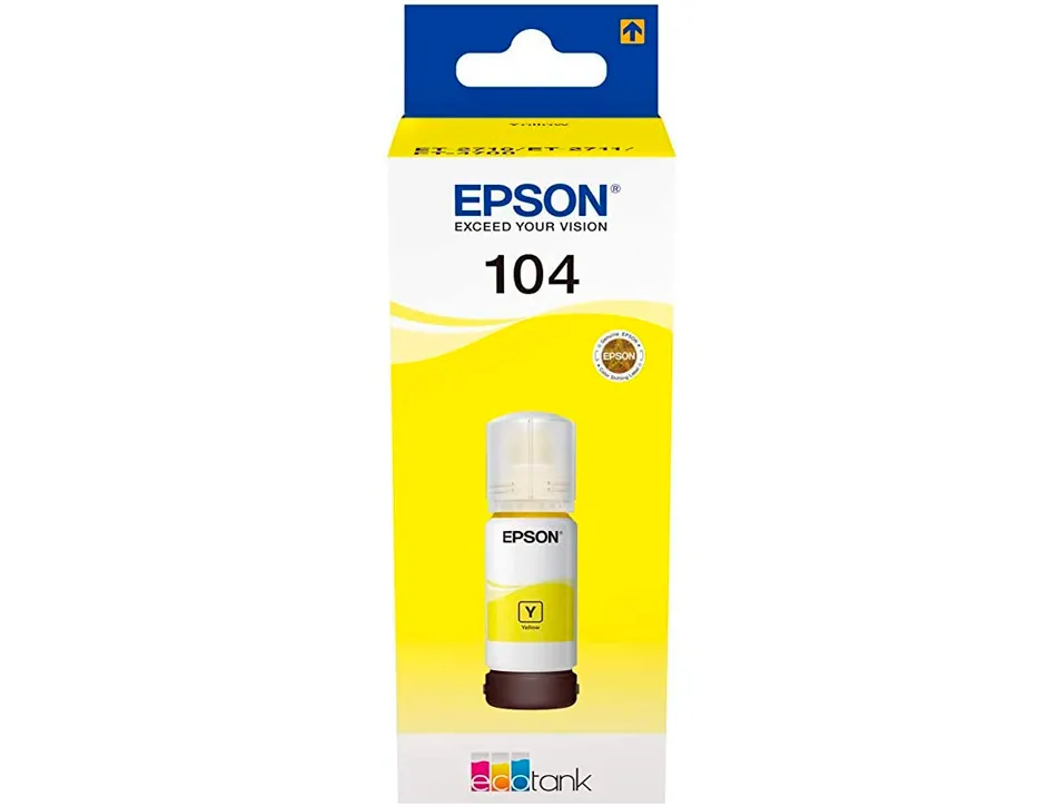 Cartouche encre epson ecotank 104 et-2710 / 2711 / 2712 / 2720 / 2726 / 4700 7.500 pages jaune