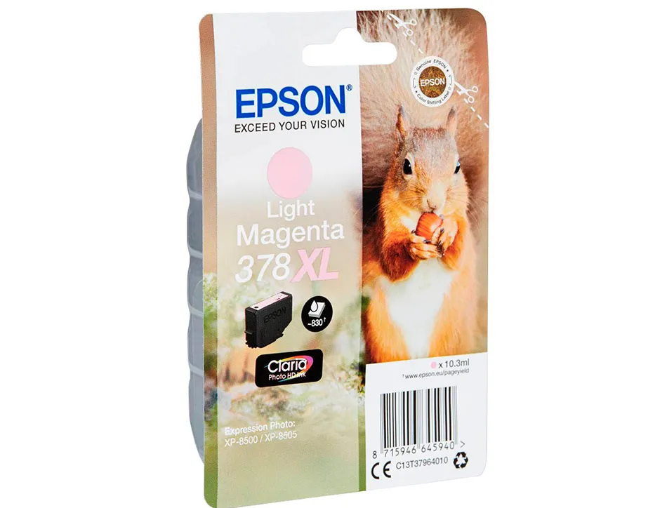 Cartouche encre epson 378xl xp-8605 / 8606 / xp-15000 / xp-8500 / 8505 couleur magenta clair 830 pages
