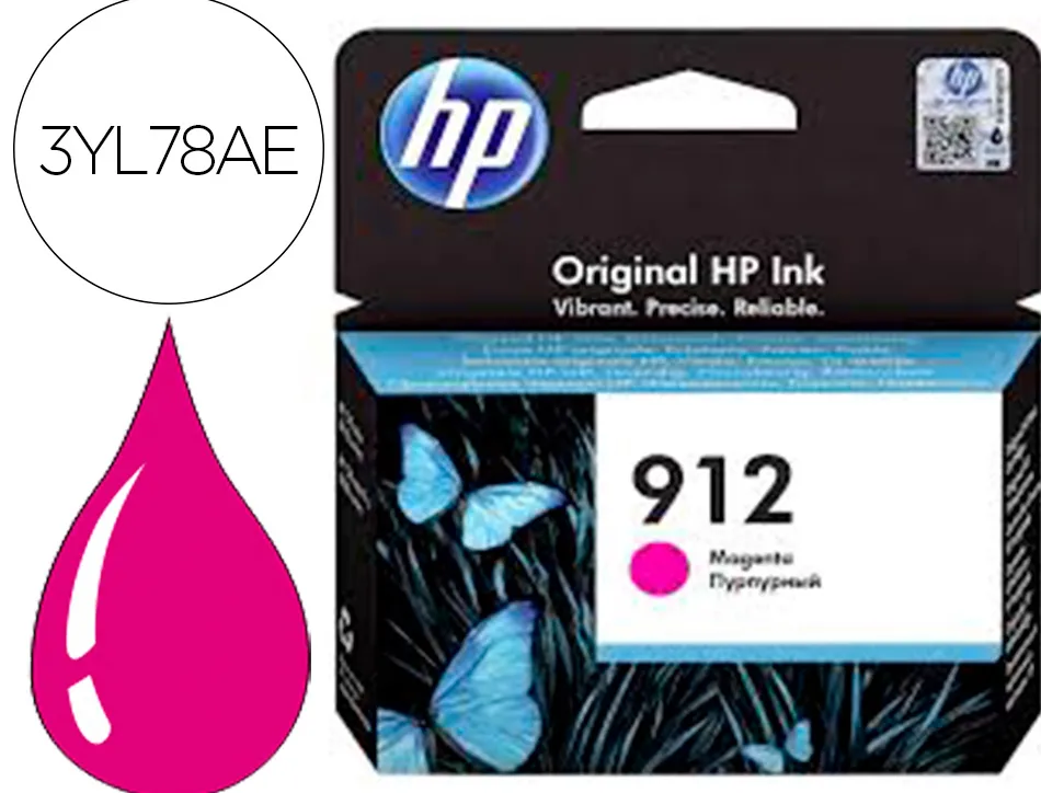 Cartouche encre hp 912 8010 / 8020 / 8035 couleur magenta 315 pages