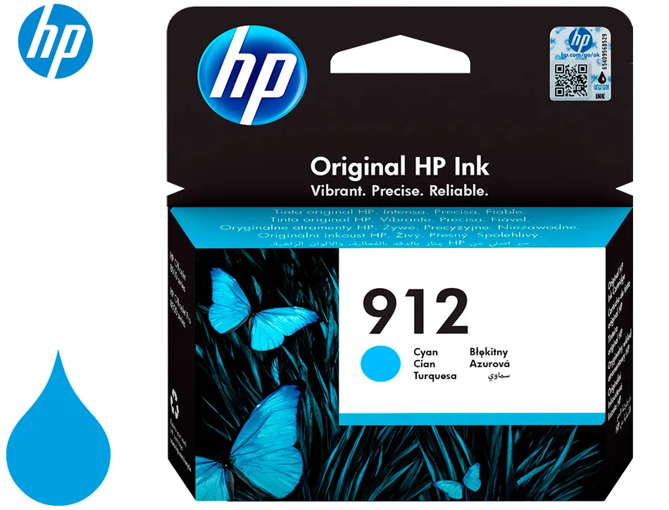 Cartouche encre hp 912 8010 / 8020 / 8035 couleur cyan 315 pages