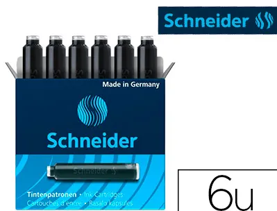 Cartouche encre schneider noire boite 6 pieces
