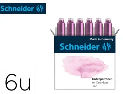 Cartouche encre schneider coloris lilas pastel boite 6 unites