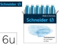 Cartouche encre schneider coloris ice blue pastel boite 6 unites