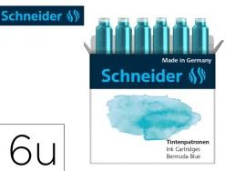 Cartouche encre schneider coloris bermuda blue pastel boite 6 unites