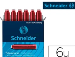 Cartouche encre schneider rouge boite 6 pieces