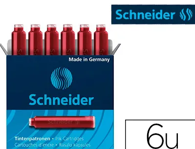 Cartouche encre schneider rouge boite 6 pieces