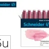 Cartouche encre schneider coloris rose pastel boite 6 unites