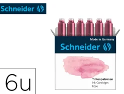 Cartouche encre schneider coloris rose pastel boite 6 unites
