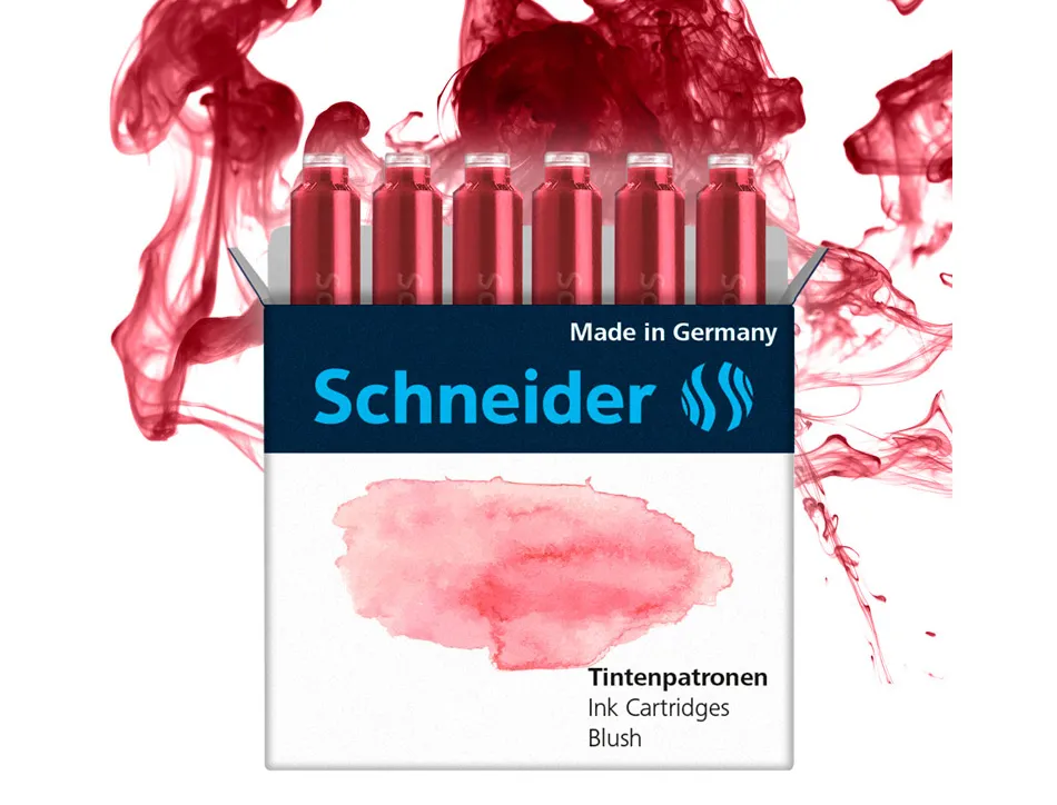 Cartouche encre schneider coloris blush pastel boite 6 unites