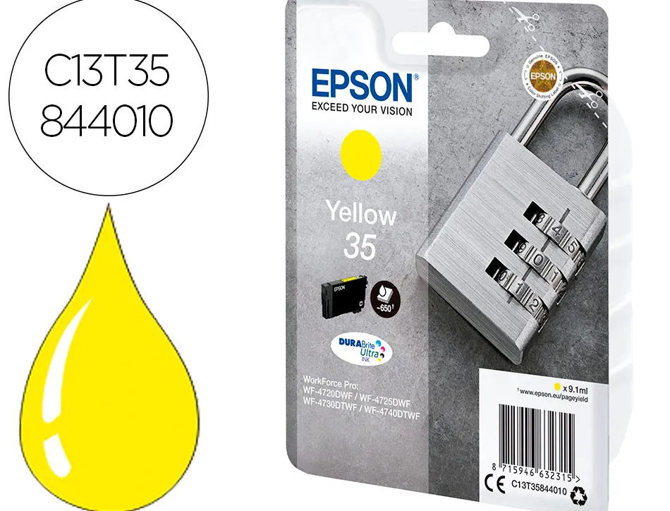 Cartouche epson 35 cadenas t35844010 couleur jaune