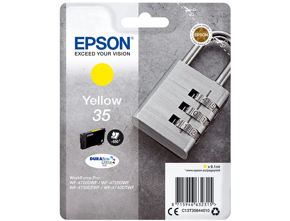 Cartouche epson 35 cadenas t35844010 couleur jaune